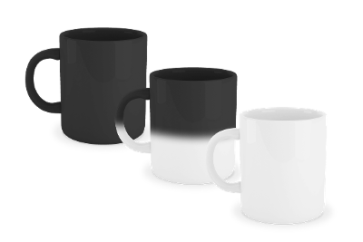 11 oz. Black/White Color Changing Sublimatable Ceramic Mug