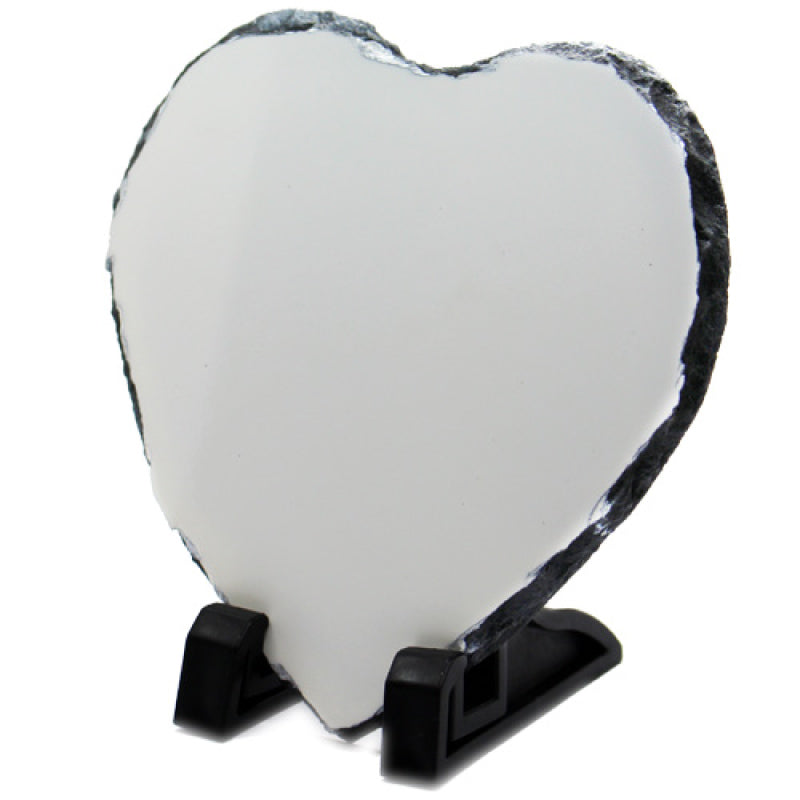 heart shape blank sublimation slate rock photo frame